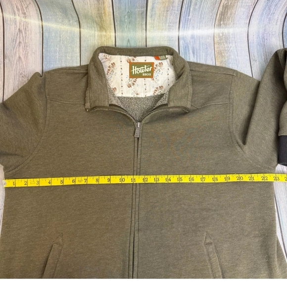 Men's Olive Green Sweater By Howter Bros. Pre-owned Excellent Conditions Sz L - Picture 3 of 12